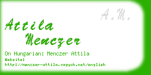 attila menczer business card